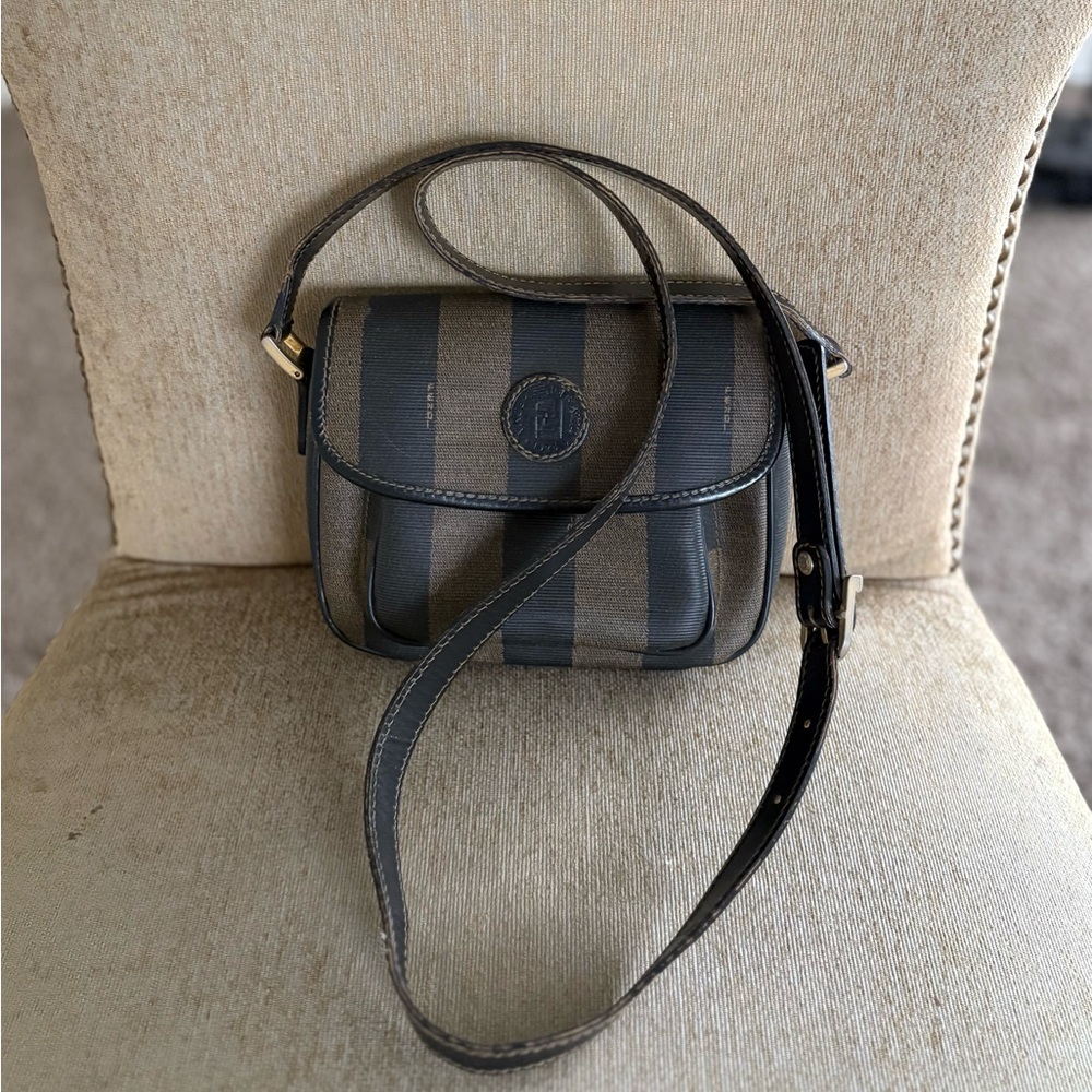 Vintage Striped Crossbody Bag FENDI